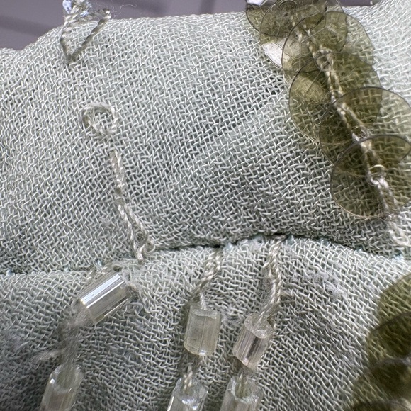 MAC DUGGAL Abstract Beaded Sleeveless Midi Sheath Dress NEW Size 10 Sage Green. - Picture 7 of 14